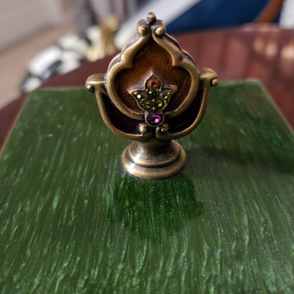 RARE JAY STRONGWATER ARABESQUE DARJEELING DESK OFFICE CRYSTAL TRINKET BOX TRAY - Picture 6 of 12